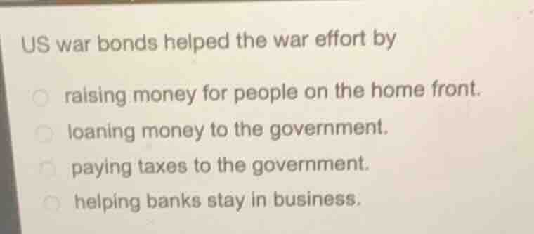 us war bonds helped the war effort by raising money for people on the h…