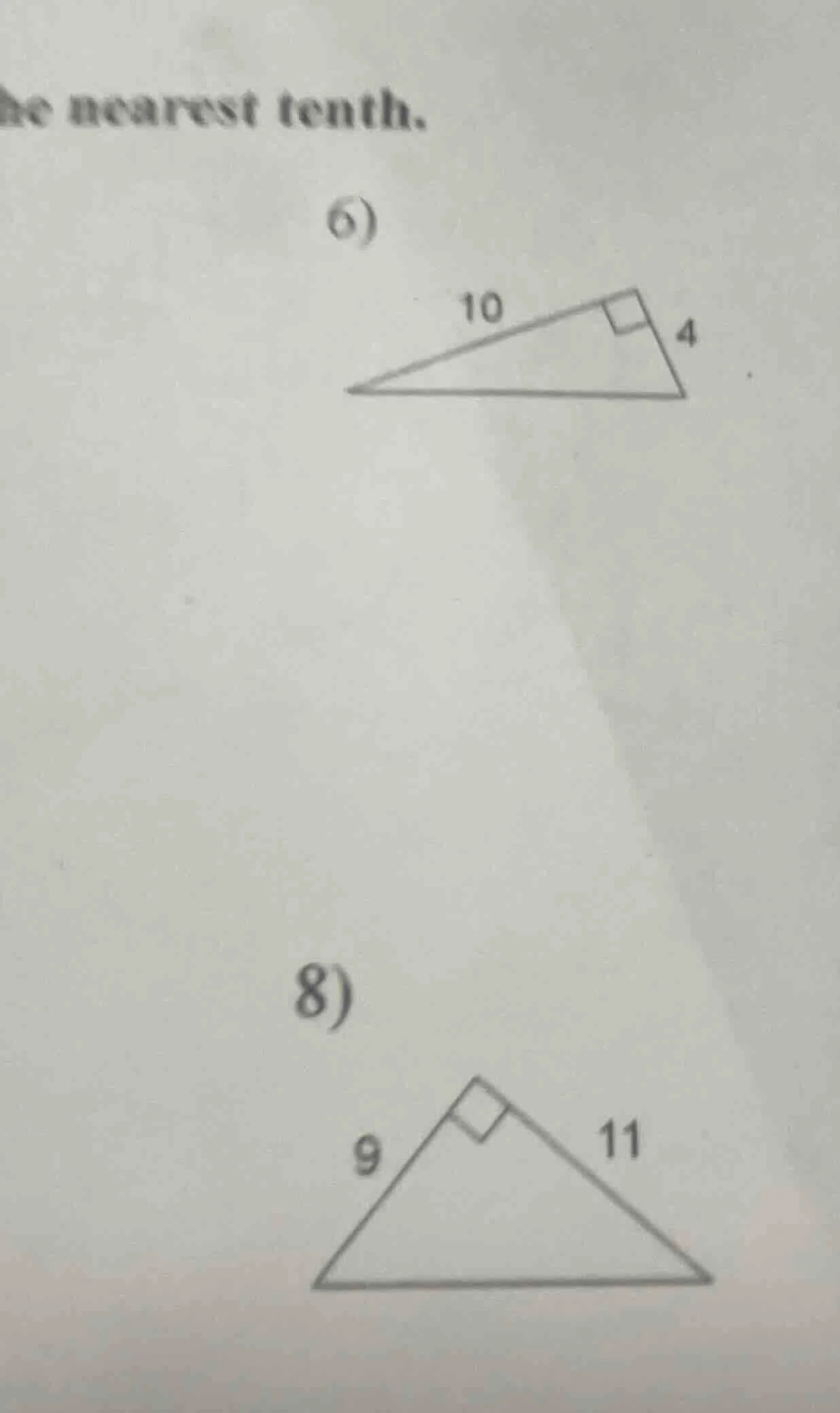 he nearest tenth. 6) 8)