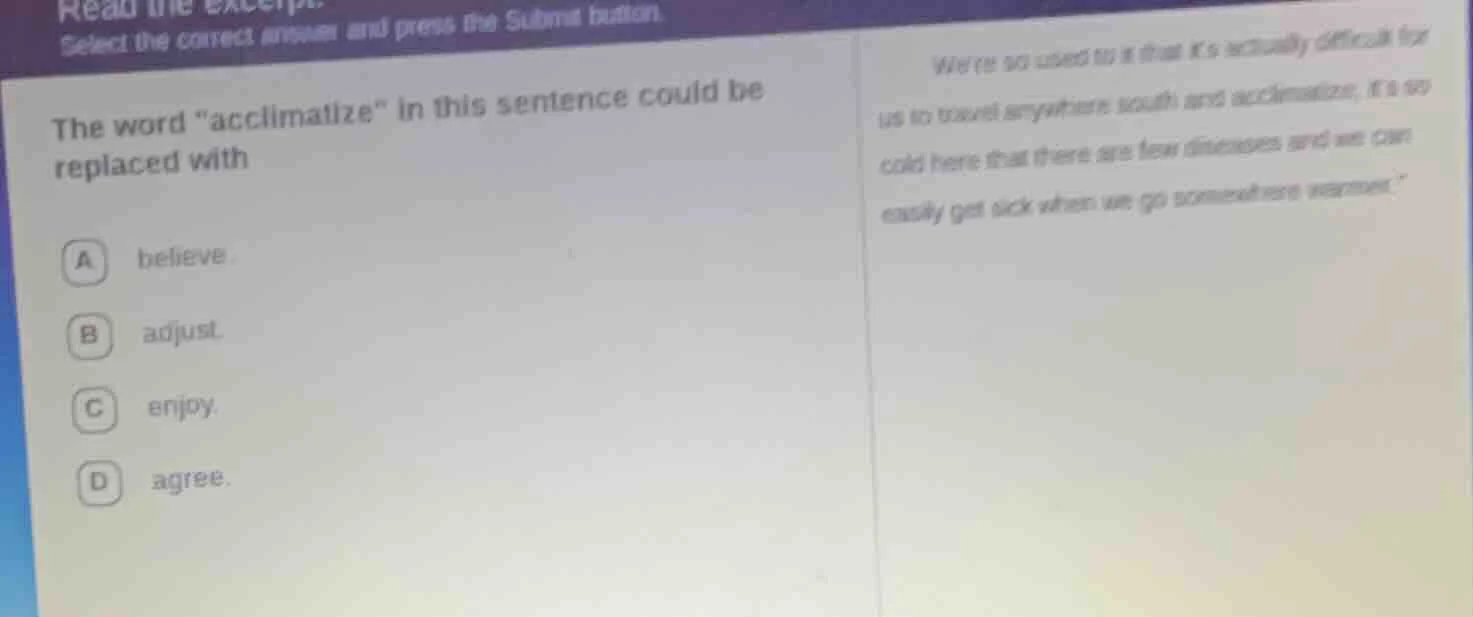 read the excerpt.select the correct answer and press the submit button.…
