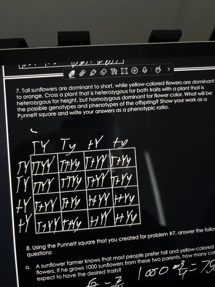 7. tall sunflowers are dominant to short, while yellow-colored flowers …