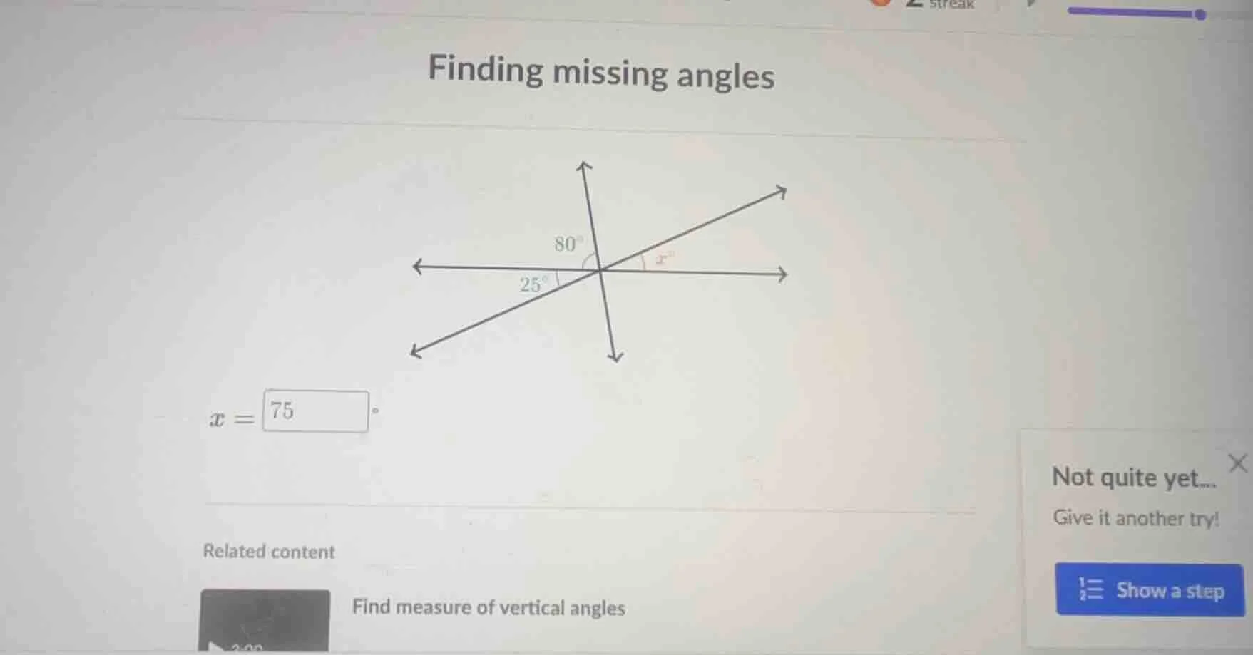 finding missing angles $x = \\boxed{75}^\\circ$ related content find me…