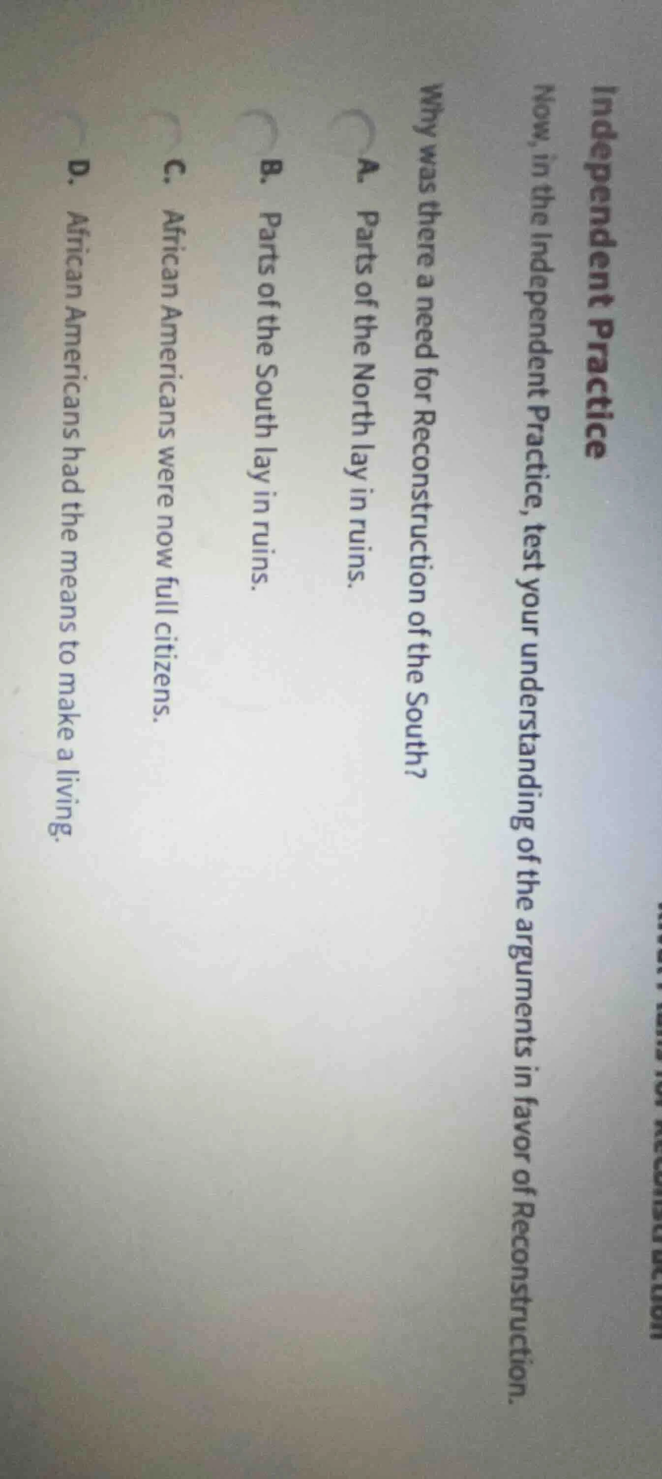 independent practice now, in the independent practice, test your unders…