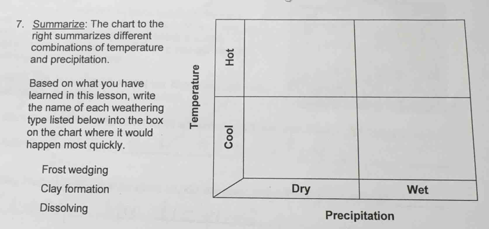 7. summarize: the chart to the right summarizes different combinations …