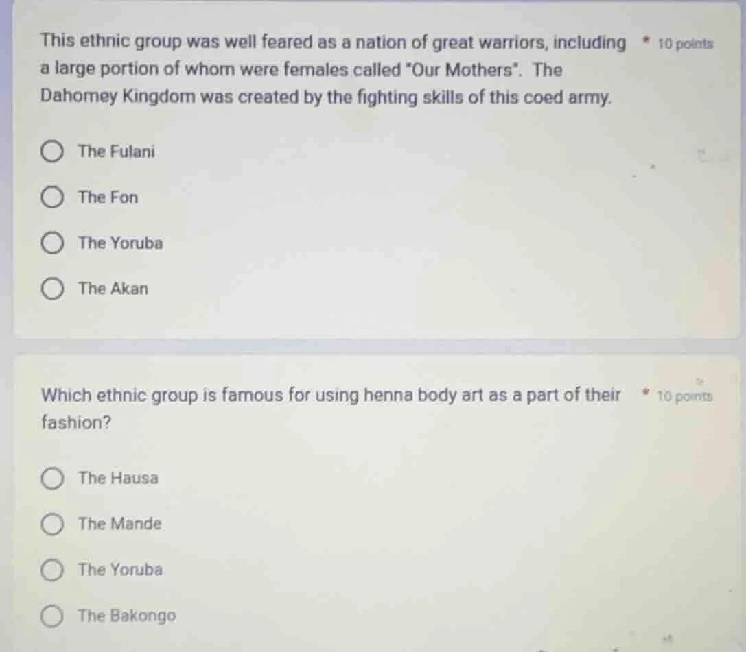 1. this ethnic group was well feared as a nation of great warriors, inc…
