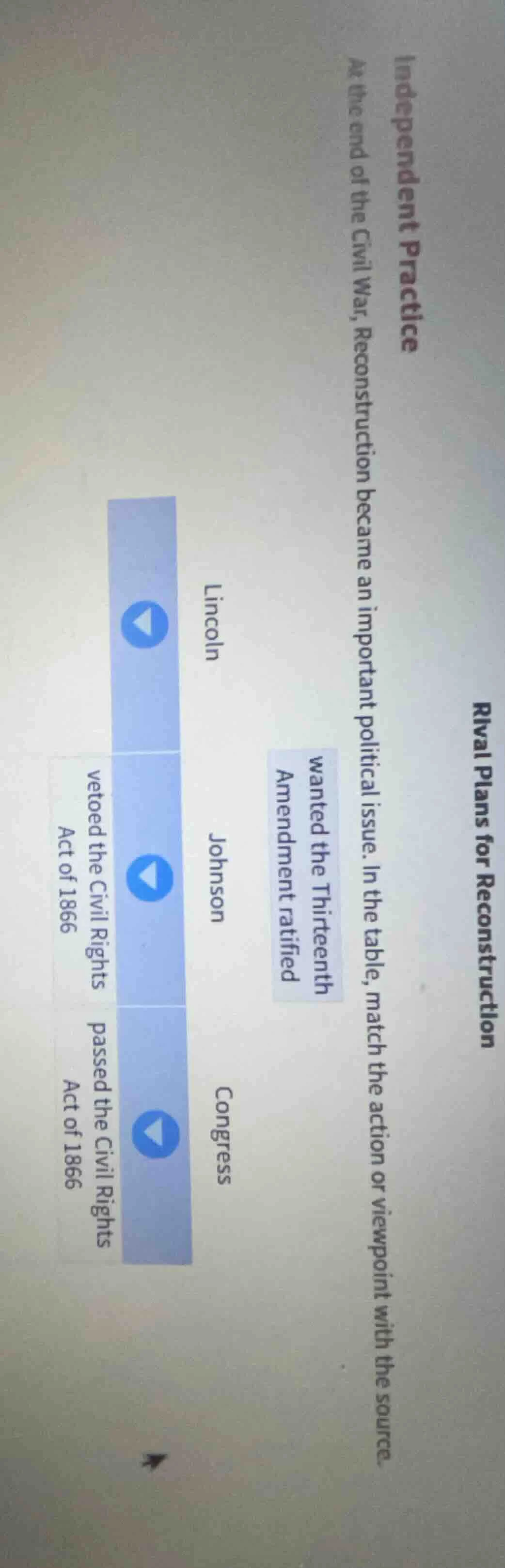 independent practice rival plans for reconstruction at the end of the c…