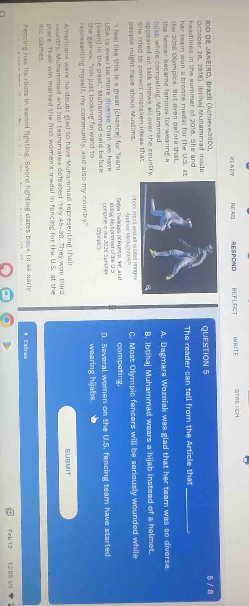 rio de janeiro, brazil (achieve3000, october 28, 2016). ibtihaj muhamma…