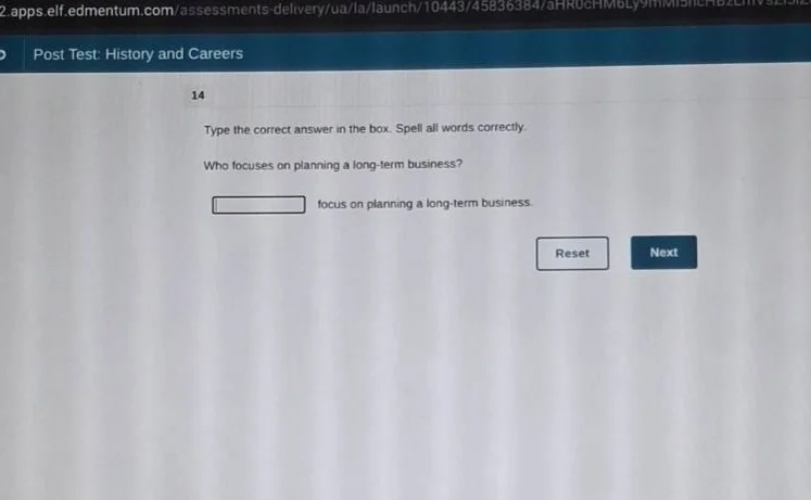 post test: history and careers 14 type the correct answer in the box. s…