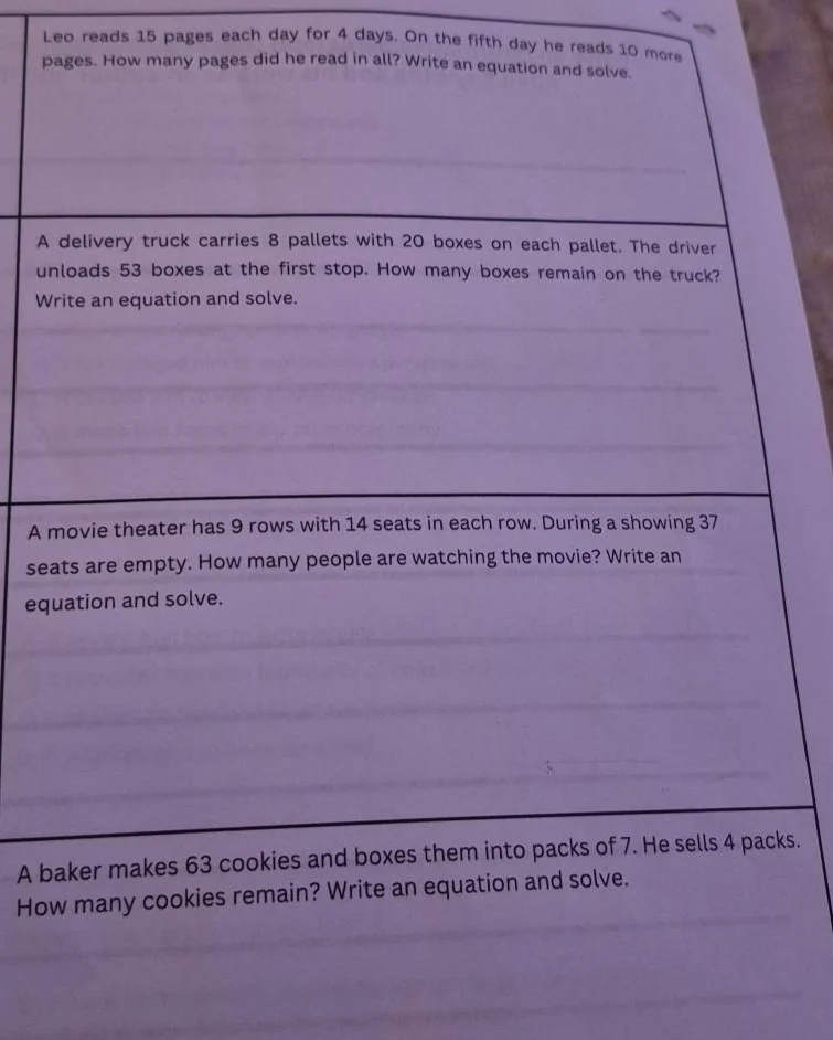 leo reads 15 pages each day for 4 days. on the fifth day he reads 10 mo…