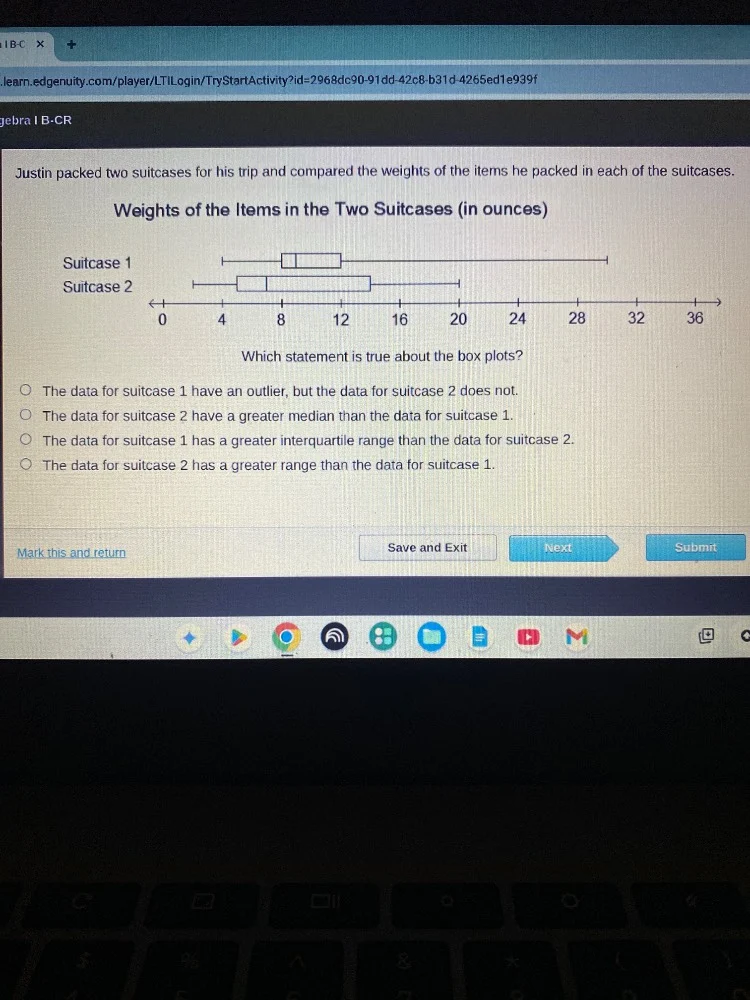 justin packed two suitcases for his trip and compared the weights of th…