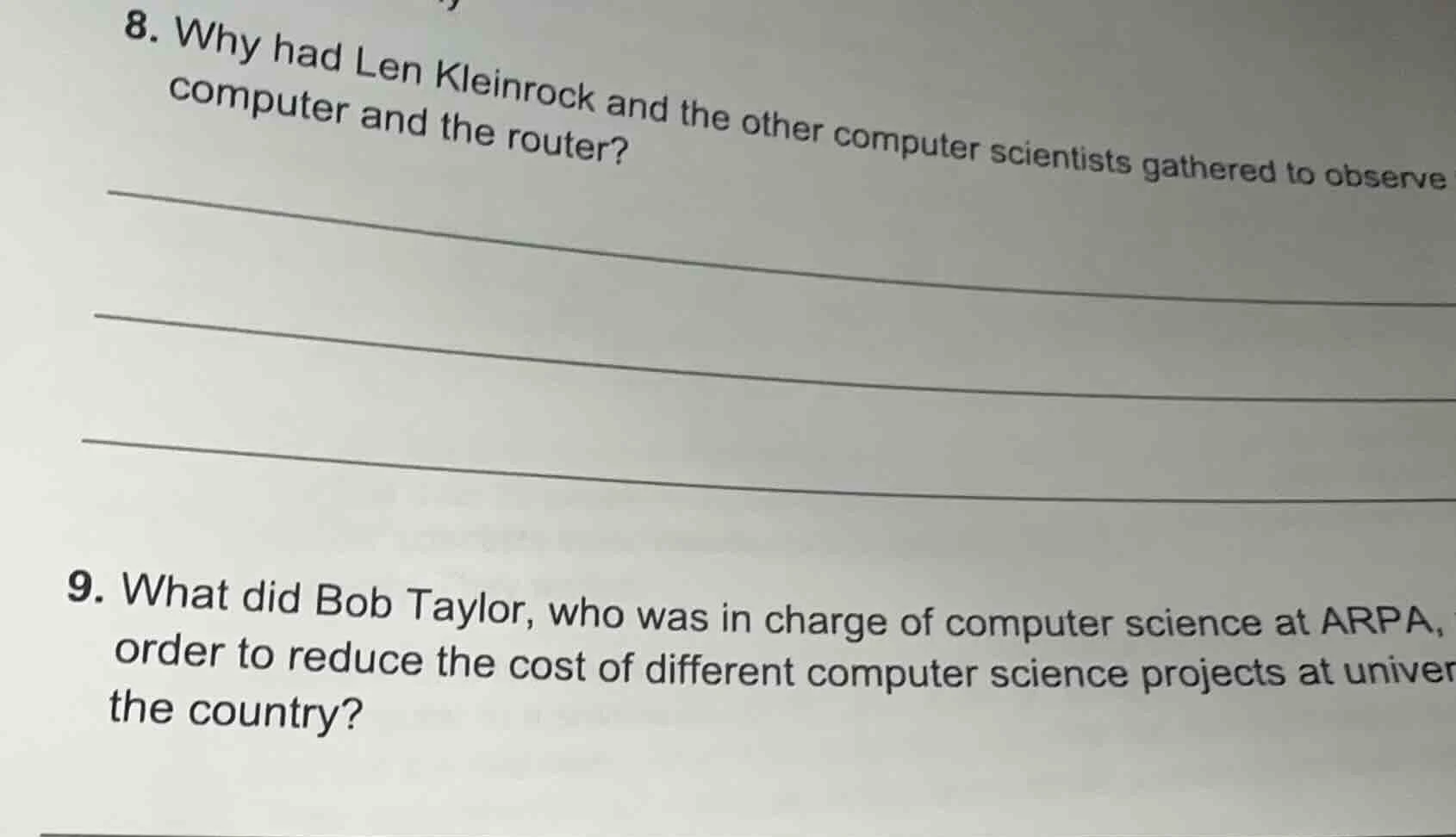 8. why had len kleinrock and the other computer scientists gathered to …