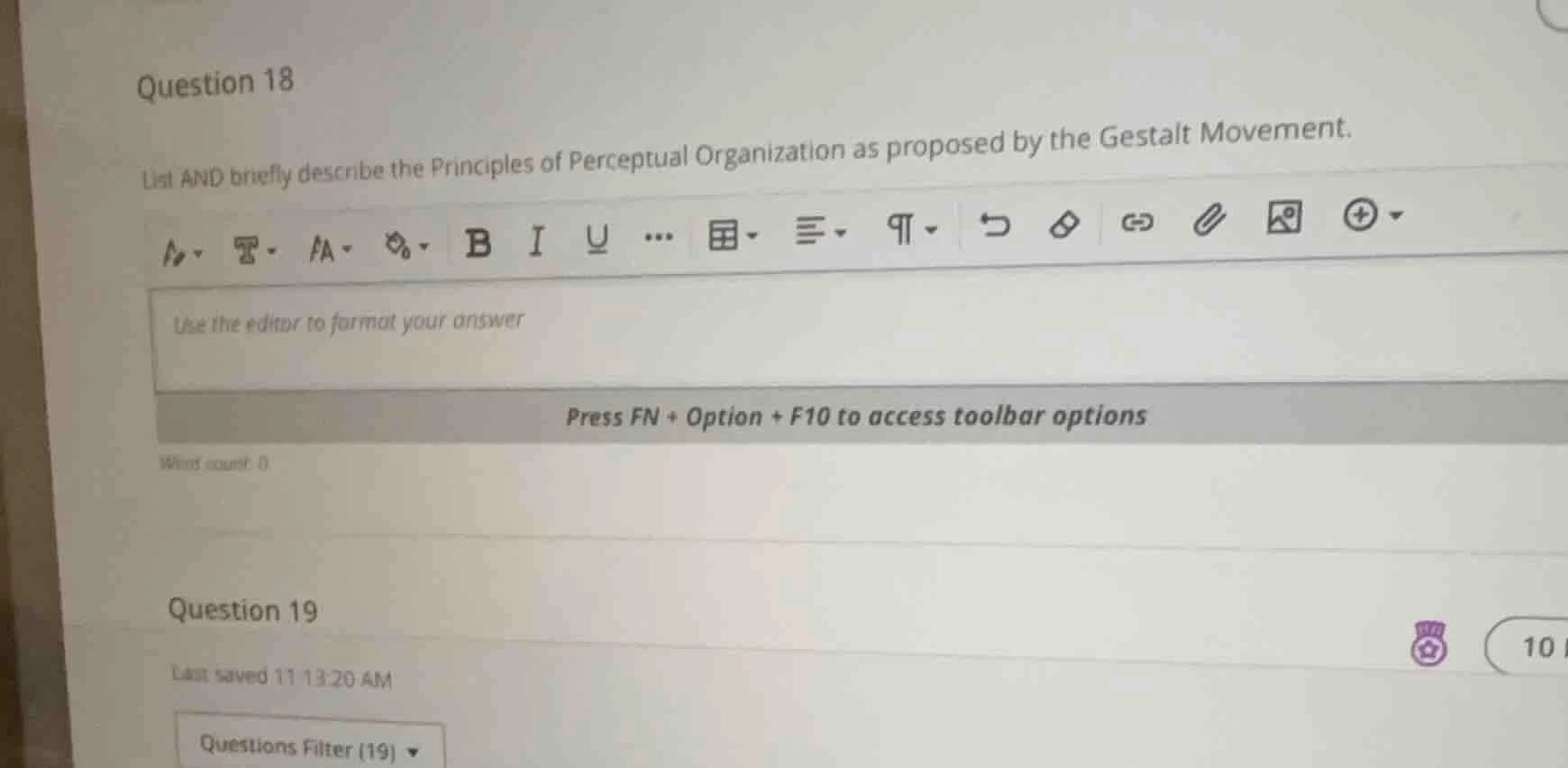 question 18 list and briefly describe the principles of perceptual orga…