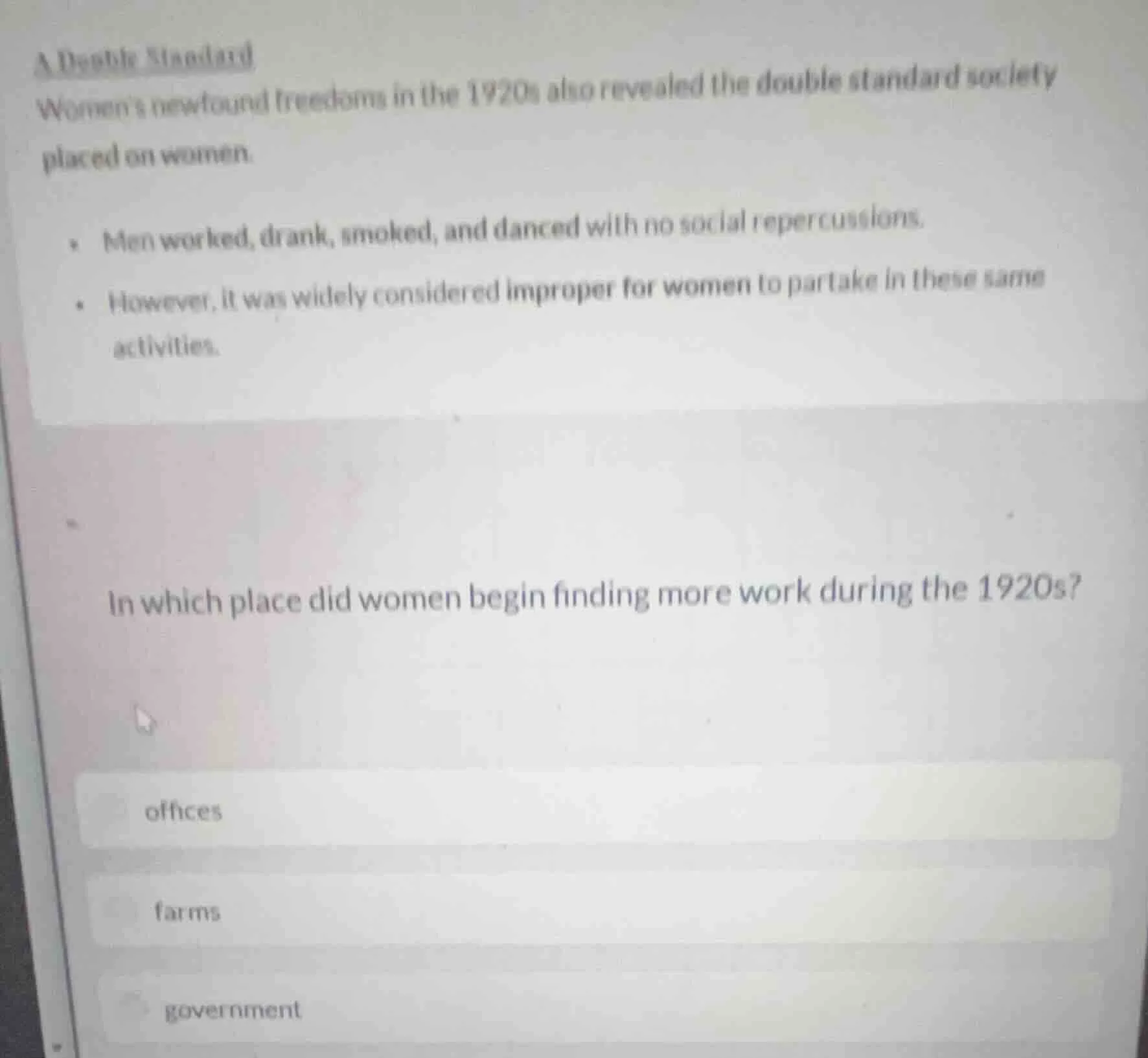 a double standard womens newfound freedoms in the 1920s also revealed t…