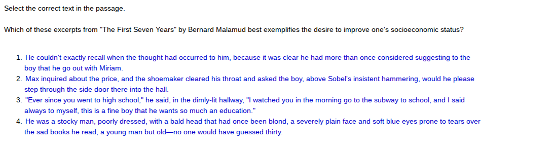 select the correct text in the passage. which of these excerpts from \t…