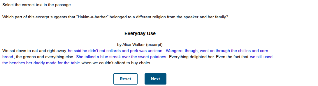 select the correct text in the passage. which part of this excerpt sugg…
