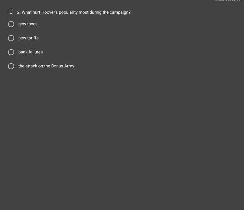 2. what hurt hoovers popularity most during the campaign?new taxesnew t…