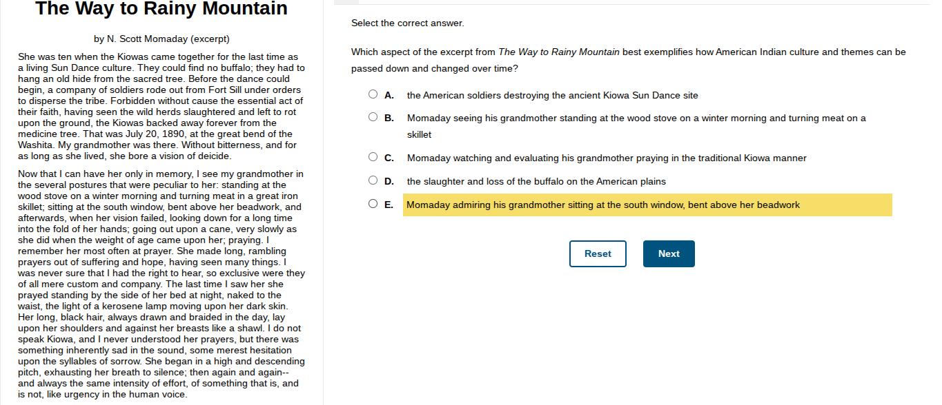 the way to rainy mountain by n. scott momaday (excerpt) she was ten whe…