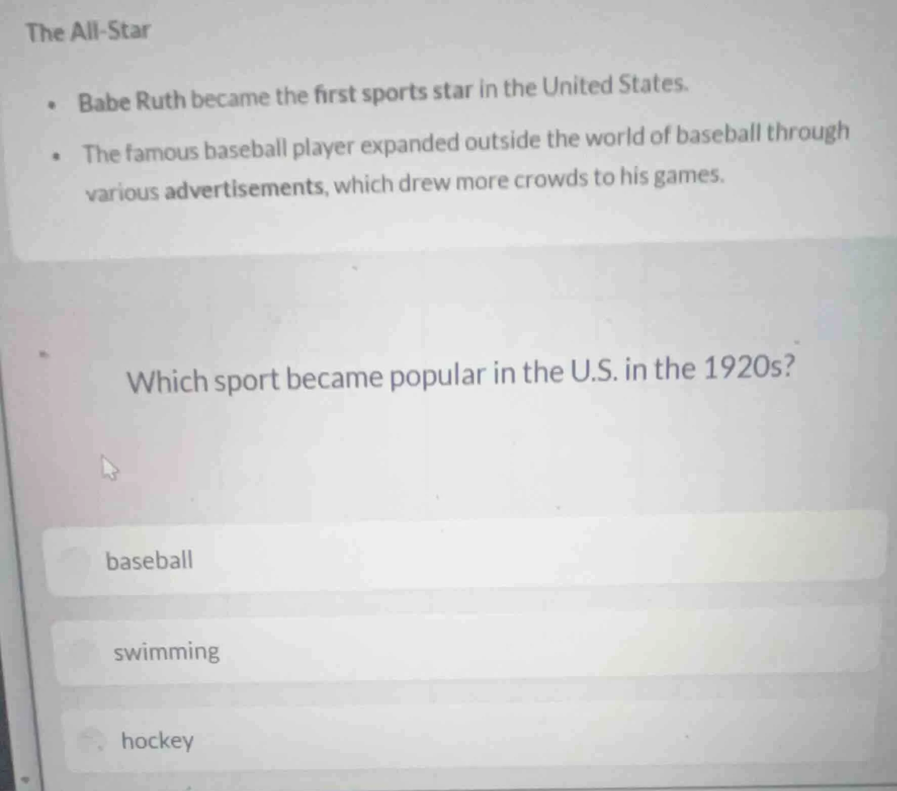 the all-star• babe ruth became the first sports star in the united stat…