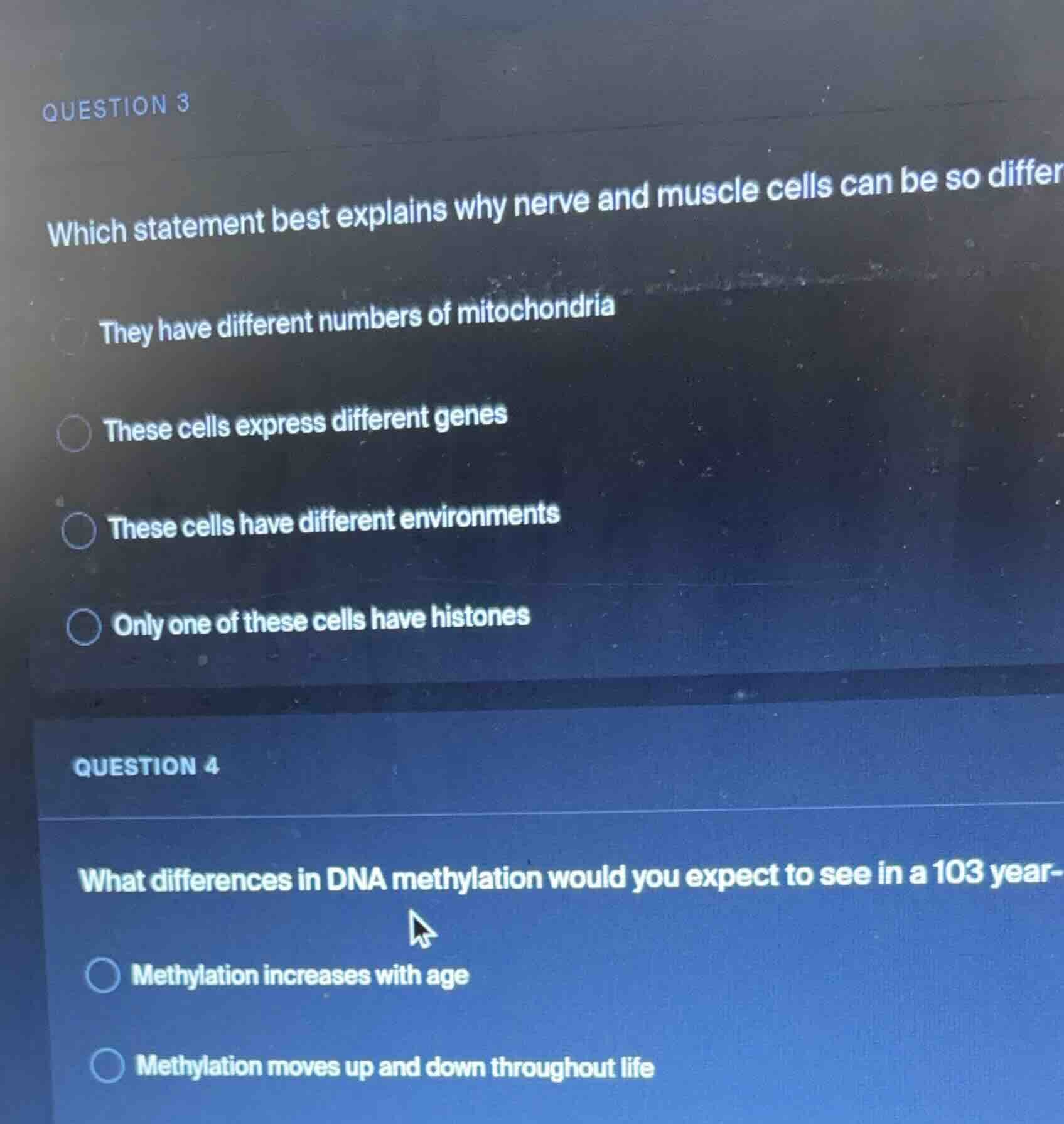 question 3 which statement best explains why nerve and muscle cells can…