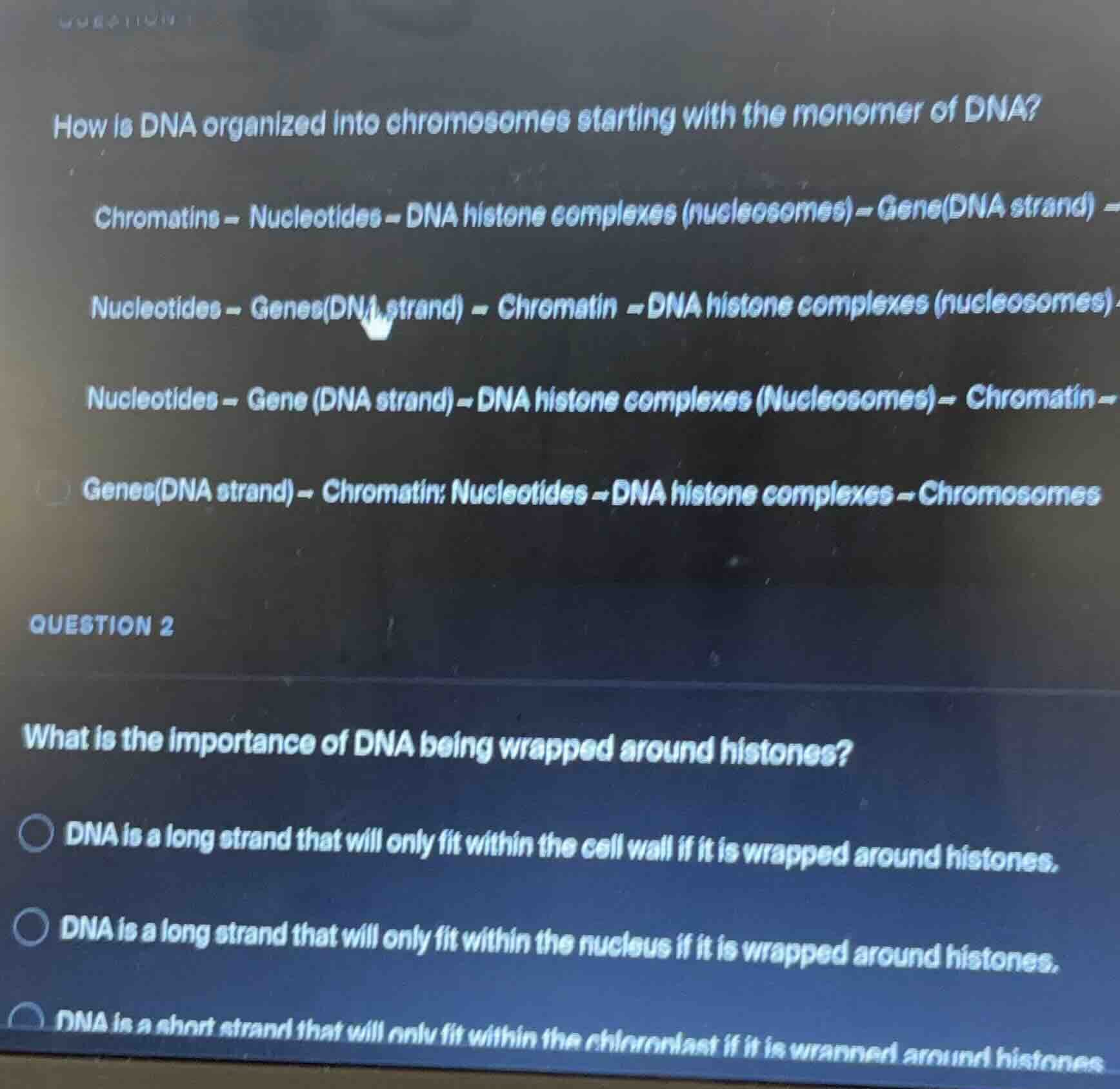 how is dna organized into chromosomes starting with the monomer of dna?…