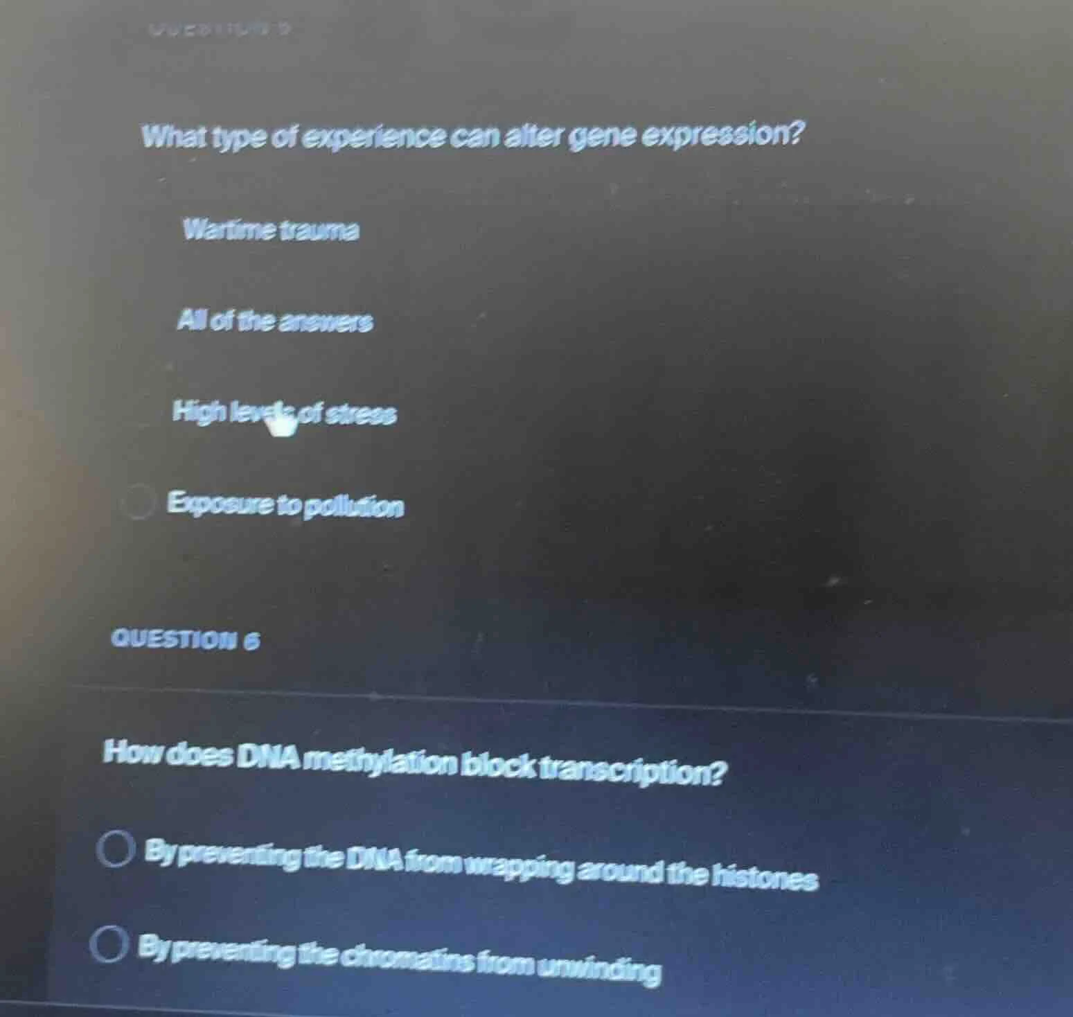 what type of experience can alter gene expression? wartime trauma all o…