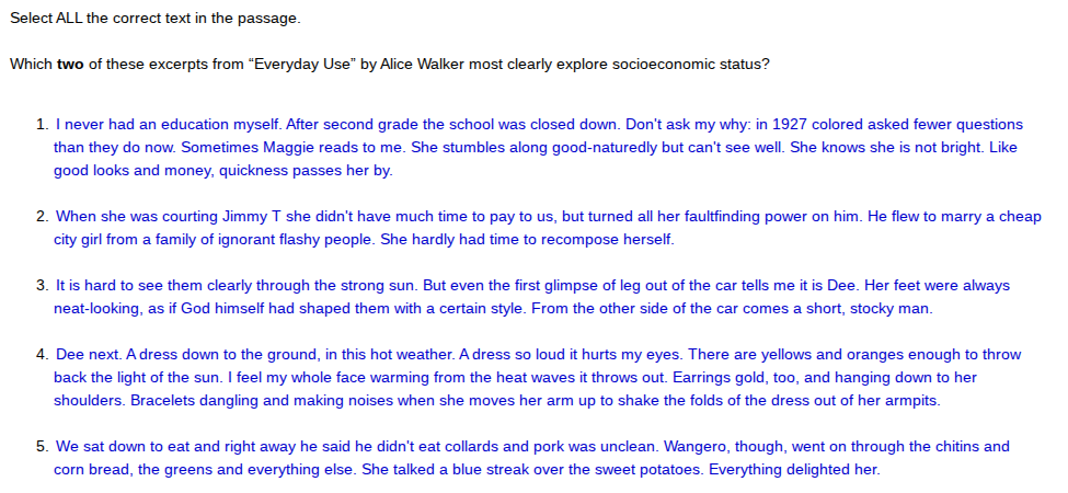 select all the correct text in the passage. which two of these excerpts…