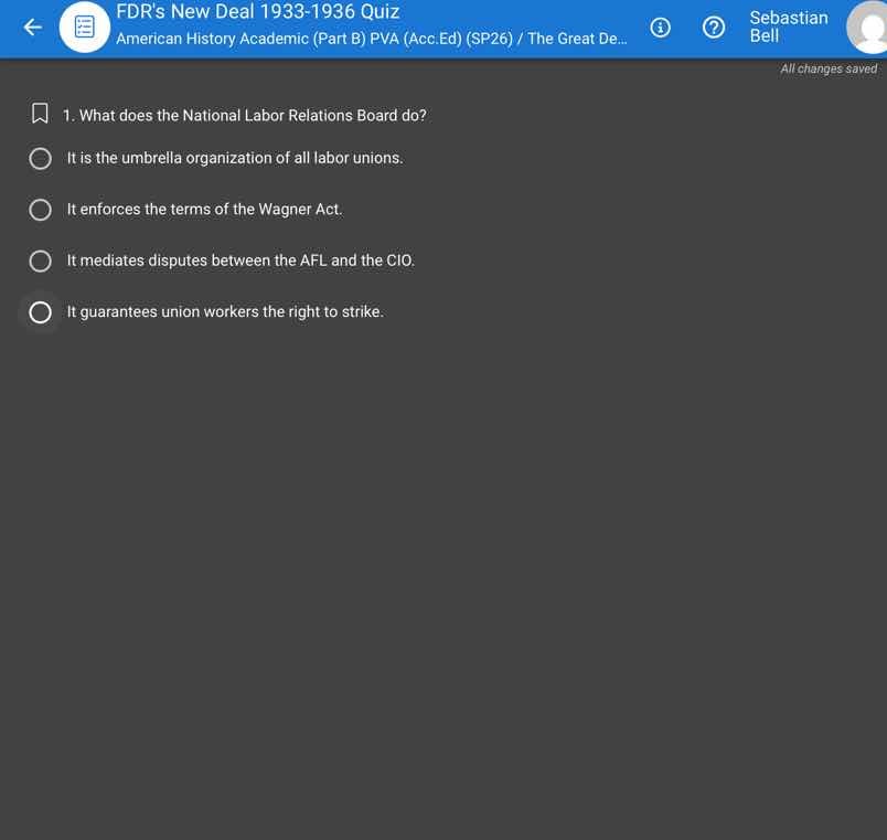 fdrs new deal 1933-1936 quiz american history academic (part b) pva (ac…