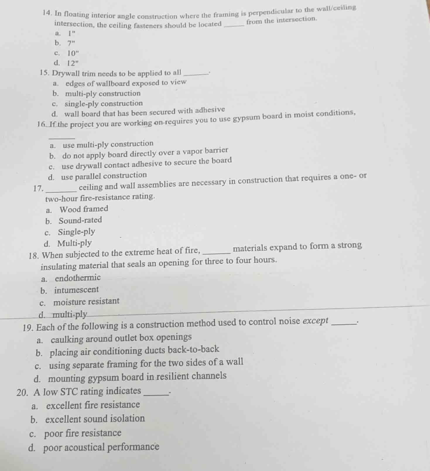 14. in floating interior angle construction where the framing is perpen…