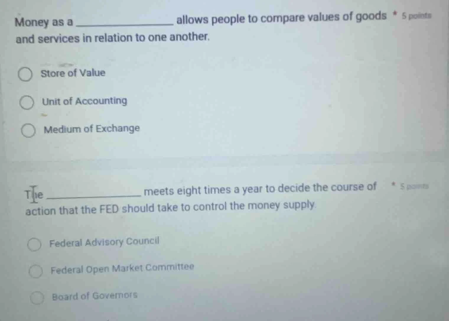 money as a ____________ allows people to compare values of goods and se…