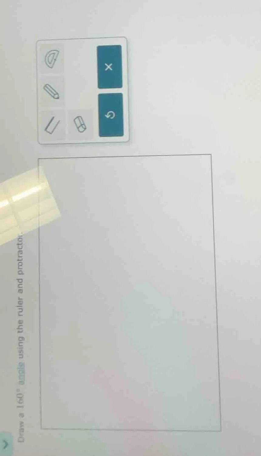 draw a $160^{\\circ}$ angle using the ruler and protractor