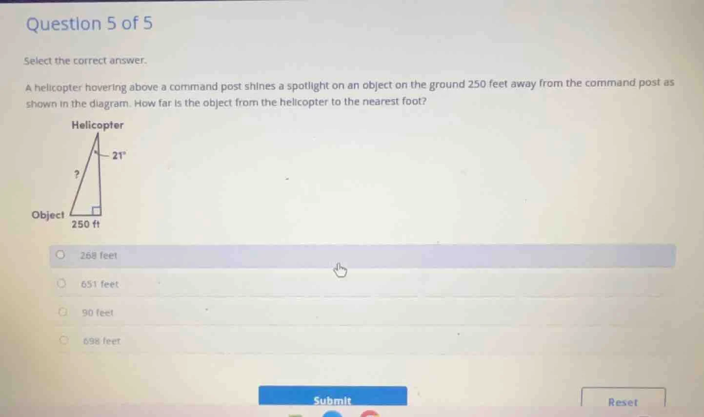 question 5 of 5 select the correct answer. a helicopter hovering above …