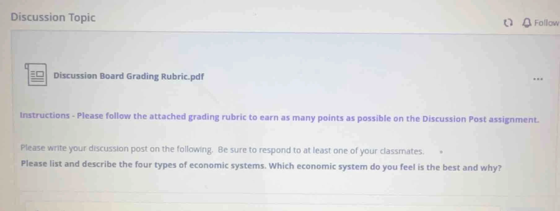 discussion topic discussion board grading rubric.pdf instructions - ple…