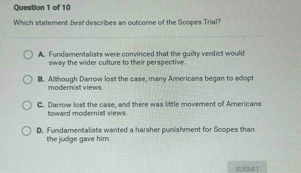 question 1 of 10 which statement best describes an outcome of the scope…