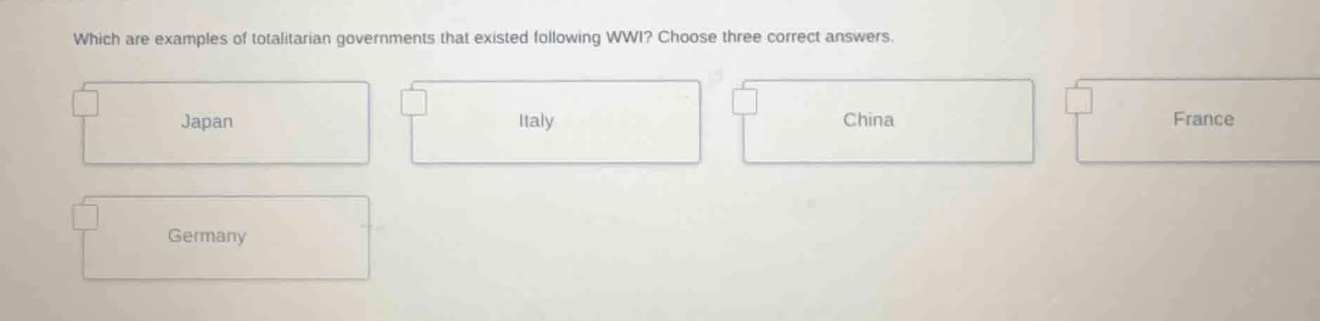 which are examples of totalitarian governments that existed following w…