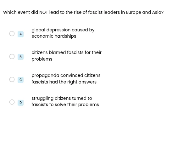 which event did not lead to the rise of fascist leaders in europe and a…
