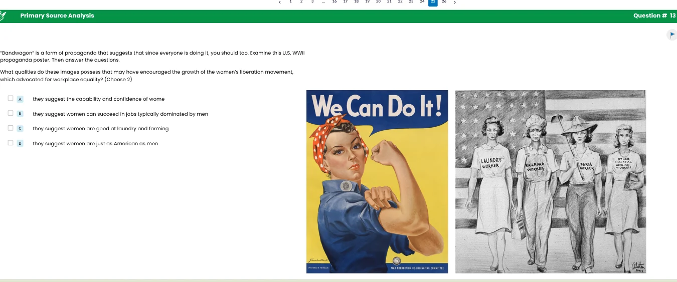 primary source analysis question # 13 bandwagon is a form of propaganda…