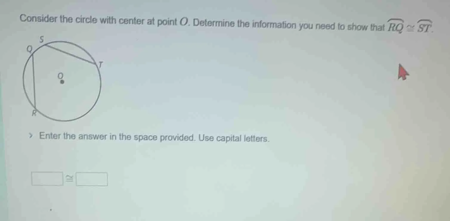 consider the circle with center at point $o$. determine the information…