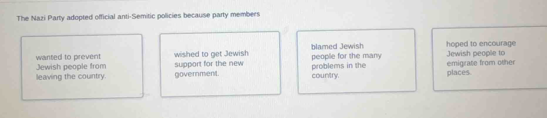 the nazi party adopted official anti-semitic policies because party mem…