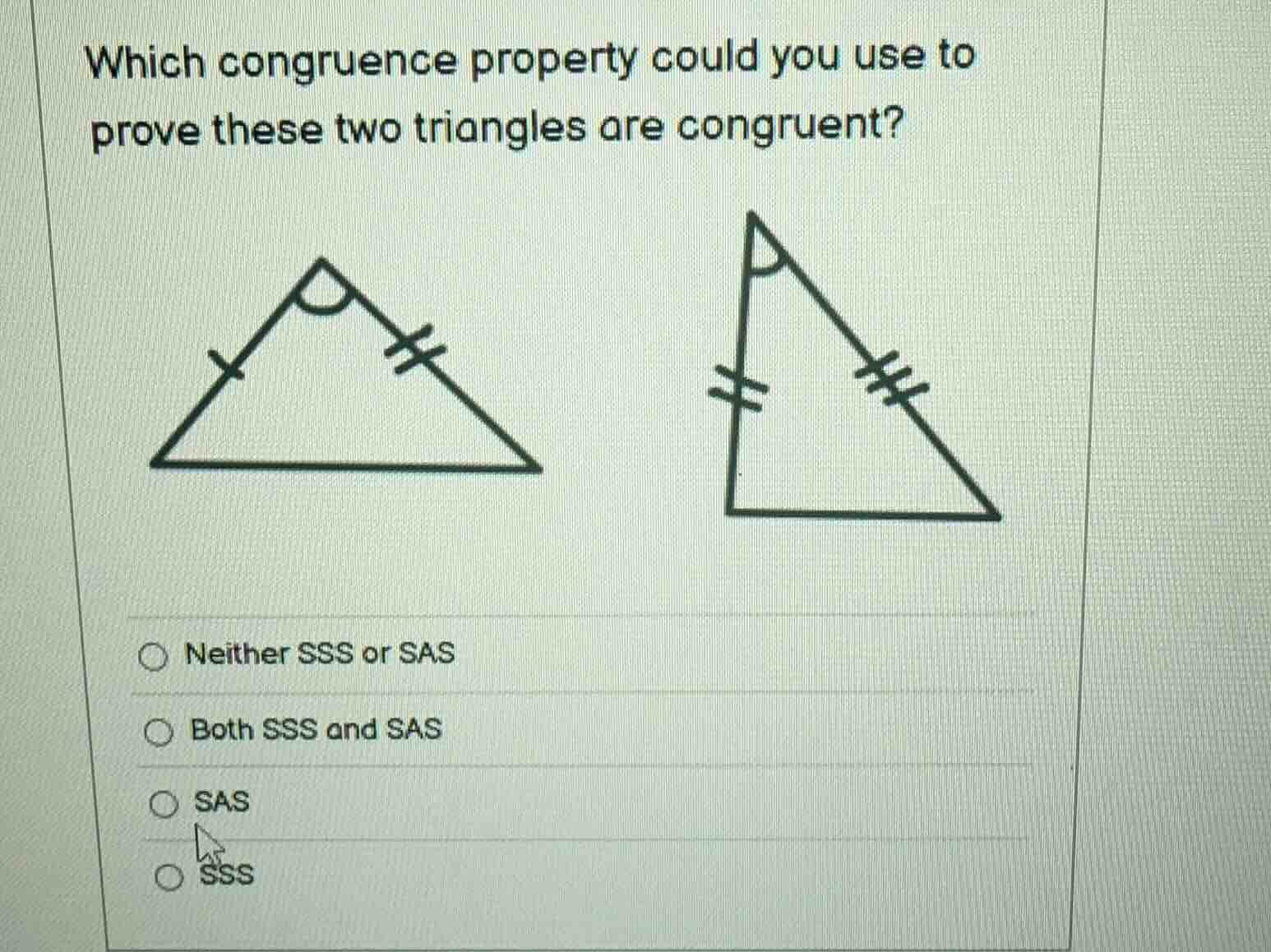 which congruence property could you use to prove these two triangles ar…