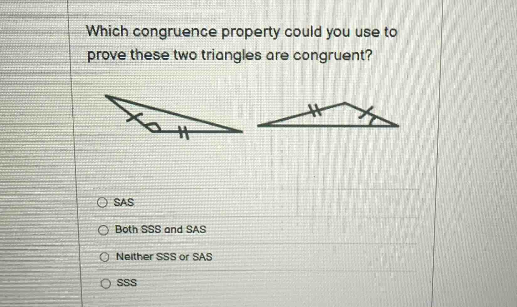 which congruence property could you use to prove these two triangles ar…