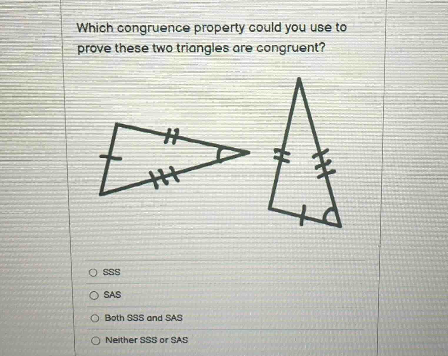 which congruence property could you use to prove these two triangles ar…