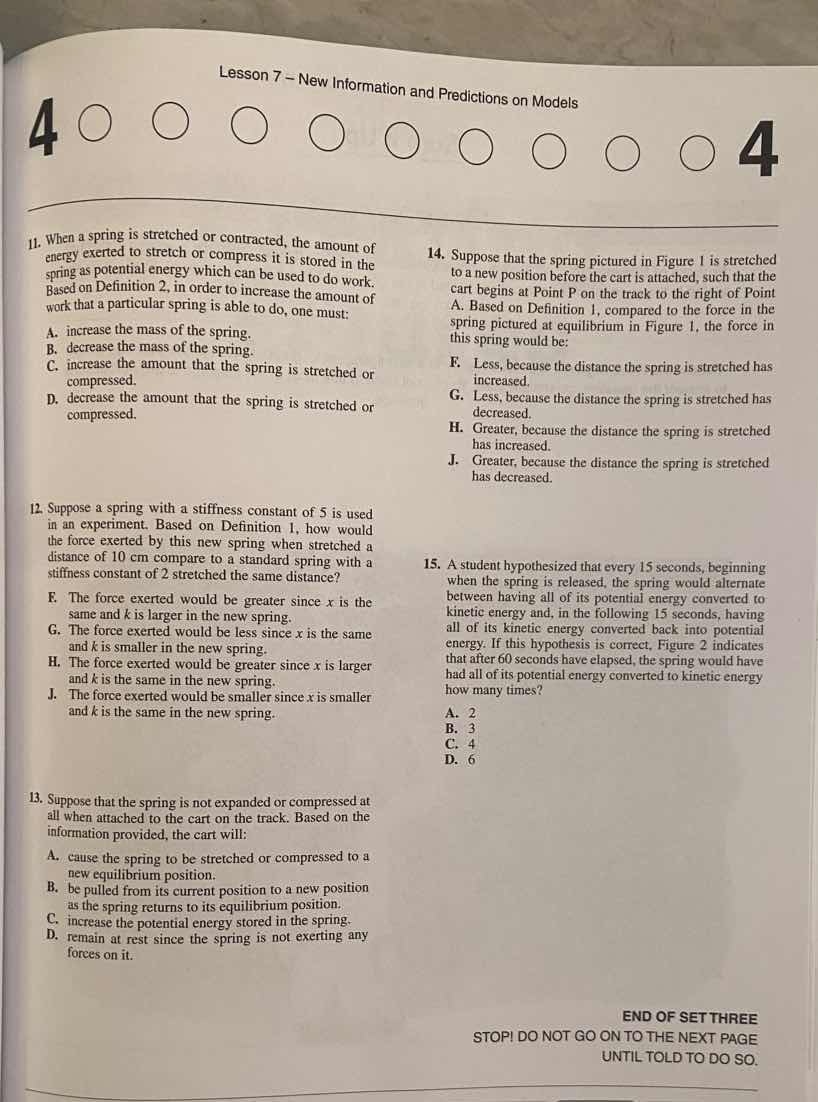 lesson 7 – new information and predictions on models 11. when a spring …