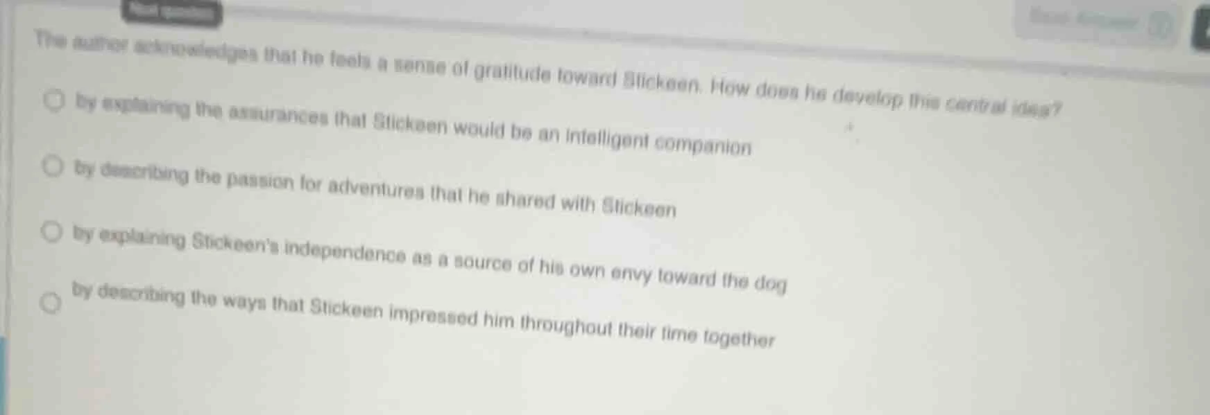 the author acknowledges that he feels a sense of gratitude toward stick…