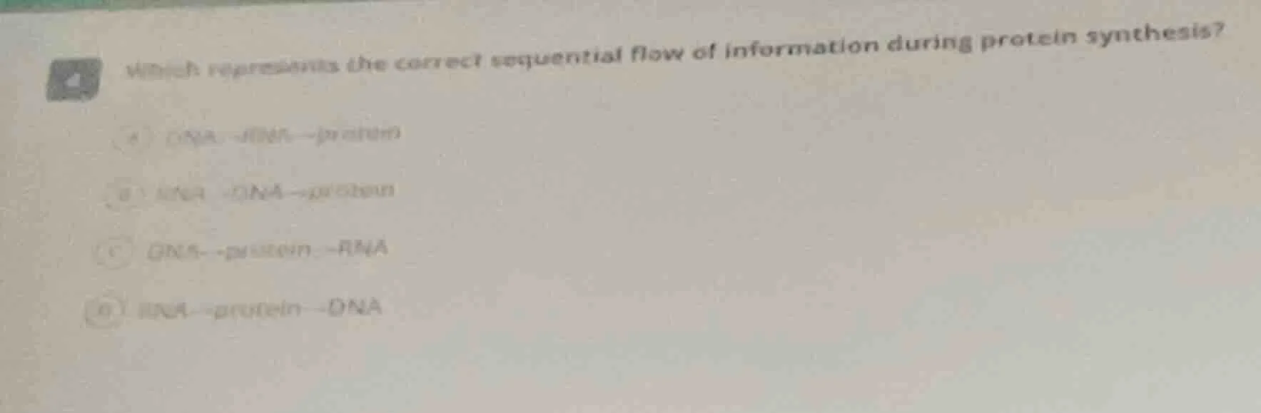 which represents the correct sequential flow of information during prot…