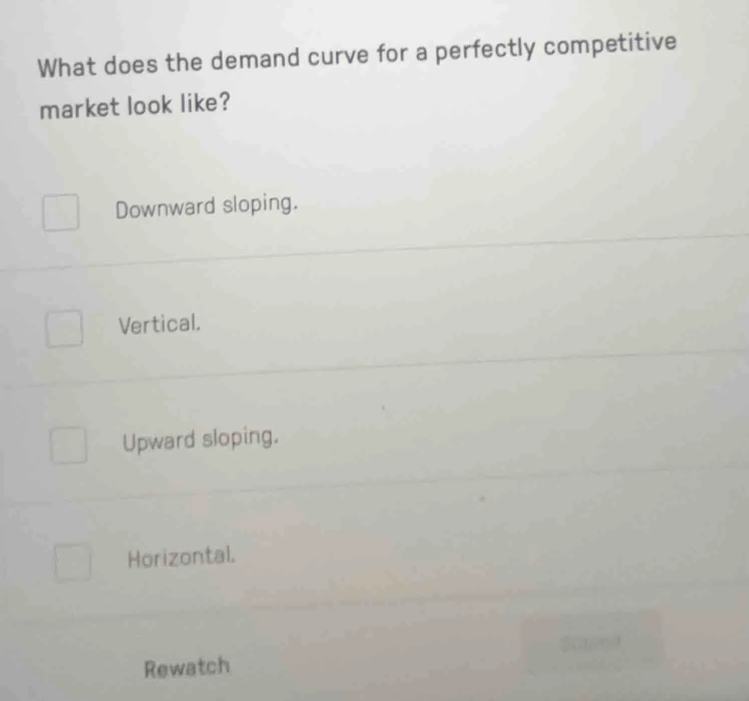 what does the demand curve for a perfectly competitive market look like…