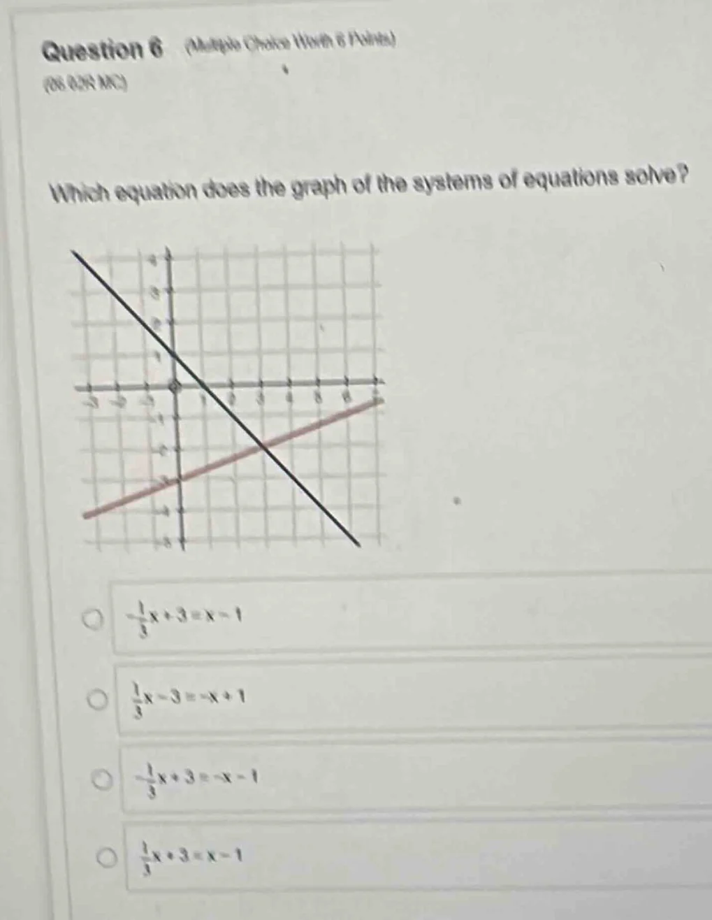 question 6 (multiple choice worth 6 points) (06.02r mc) which equation …