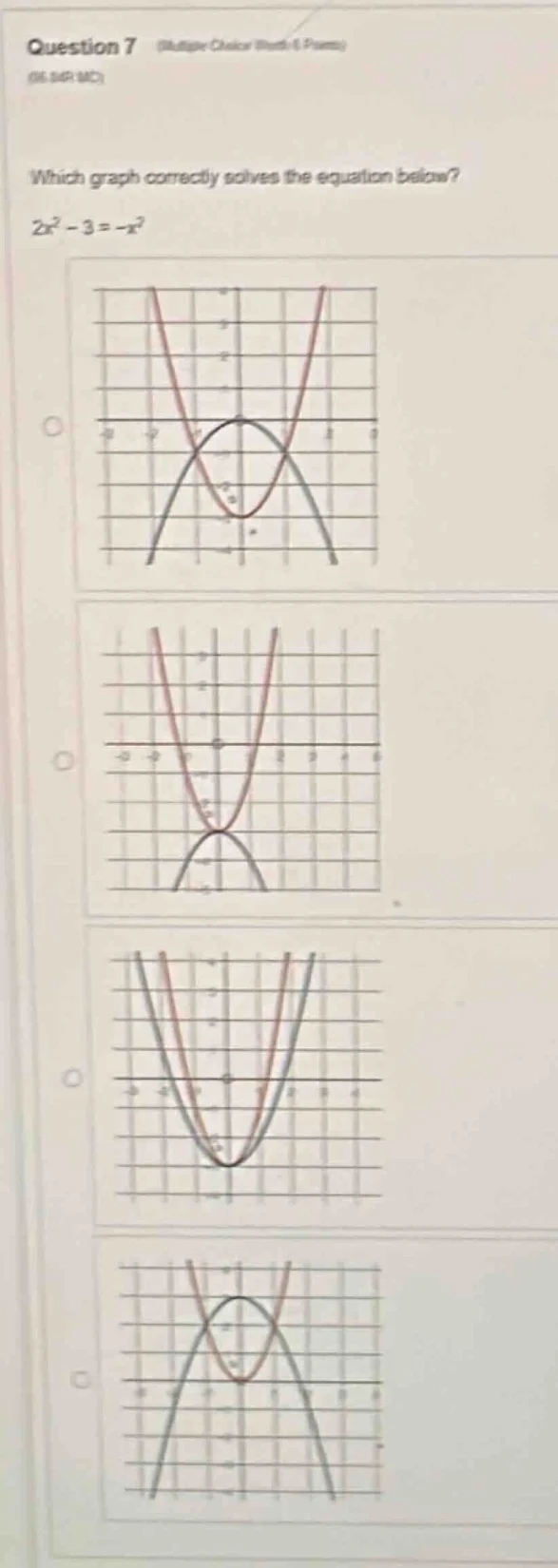 question 7 (multiple choice worth 6 points) (06.04r mc) which graph cor…