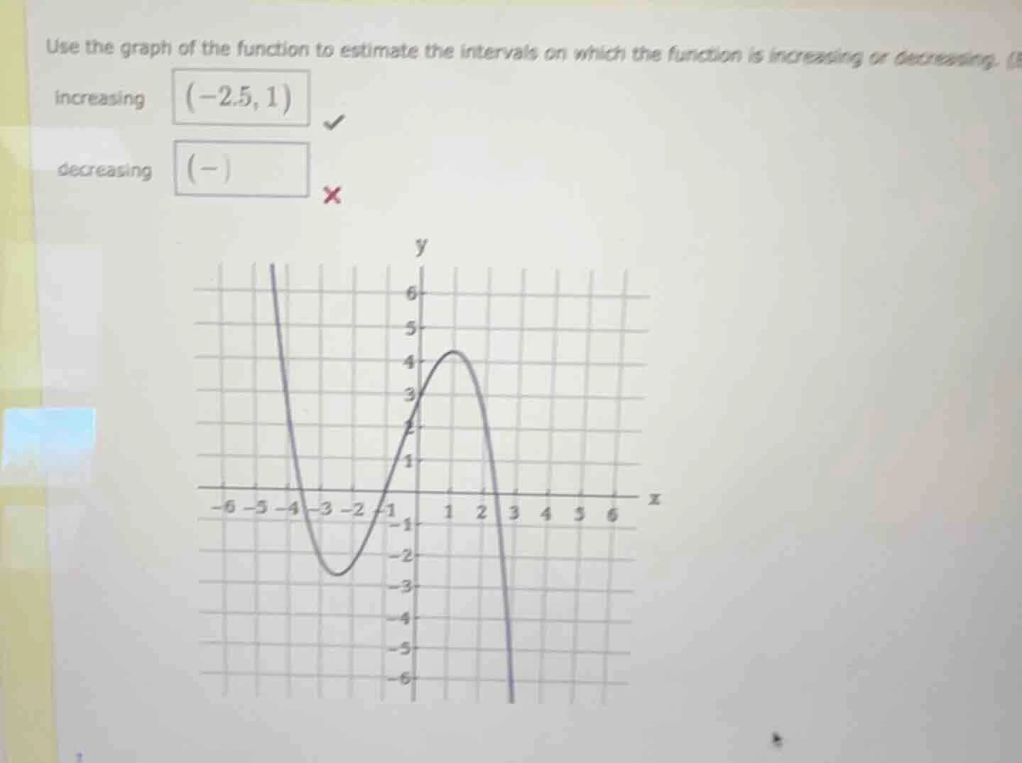 use the graph of the function to estimate the intervals on which the fu…