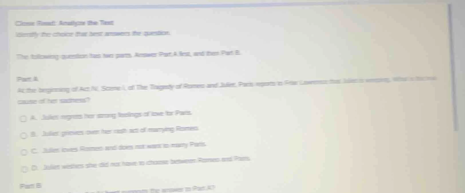 close read: analyze the text identify the choice that best answers the …
