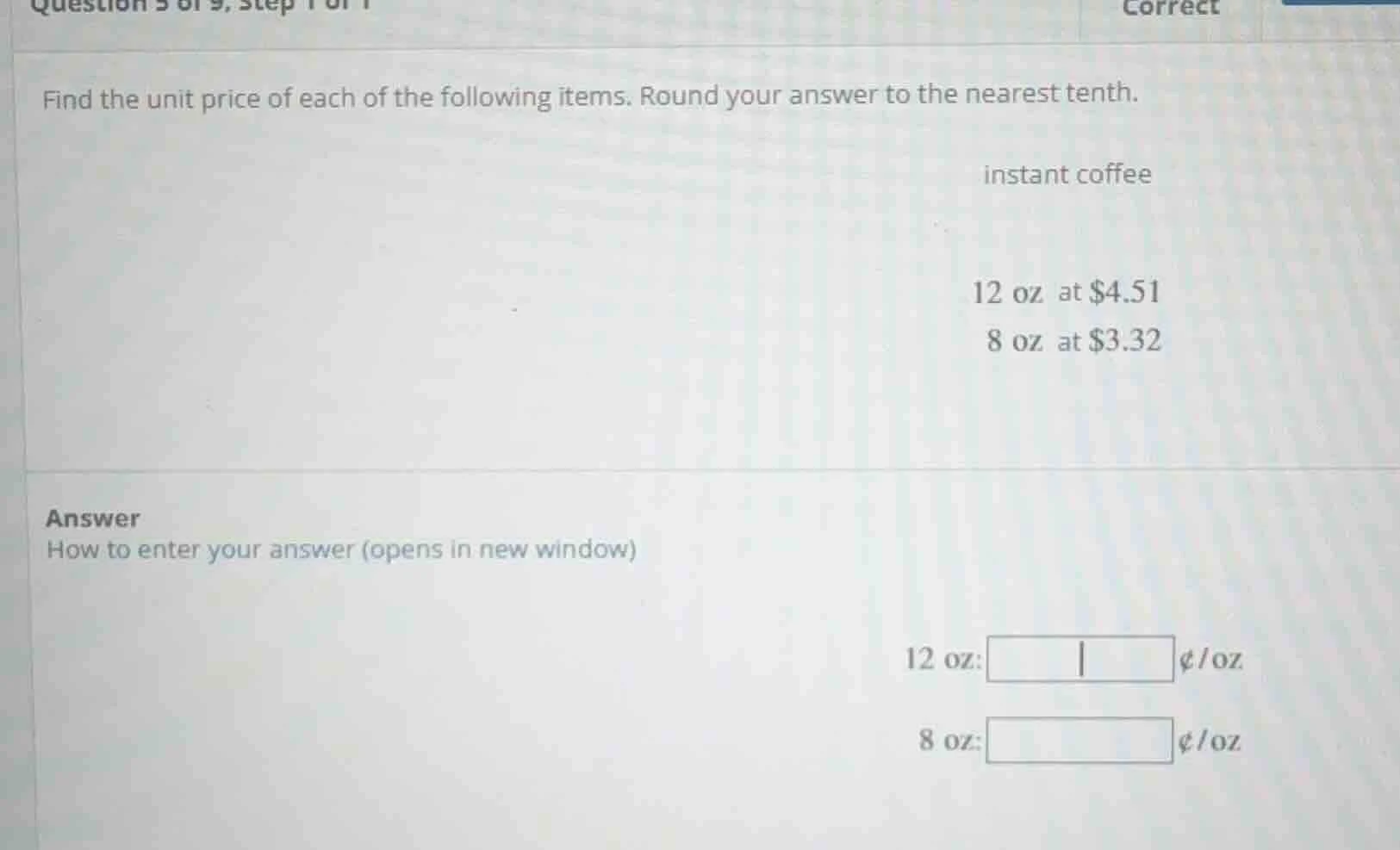 find the unit price of each of the following items. round your answer t…