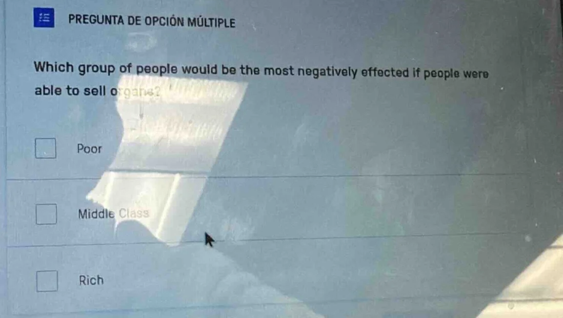 pregunta de opción múltiple which group of people would be the most neg…